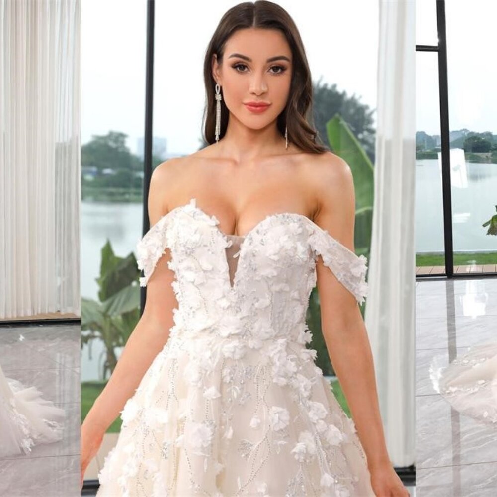 Darius Cordell WT4659 - 3D lace flower aline wedding gown